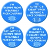 Face Covering Exempt Button Pin Badge