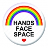 Hands Face Space Button Pin Badge