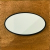 Oval Black Plastic Backed Metal Name Badge 68mm x 40mm