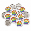 Rainbow Paw Print Button Pin Badge