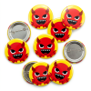 Devil Red Face Emoji Button Pin Badge