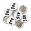 Pronoun - she her hers Button Pin Badge